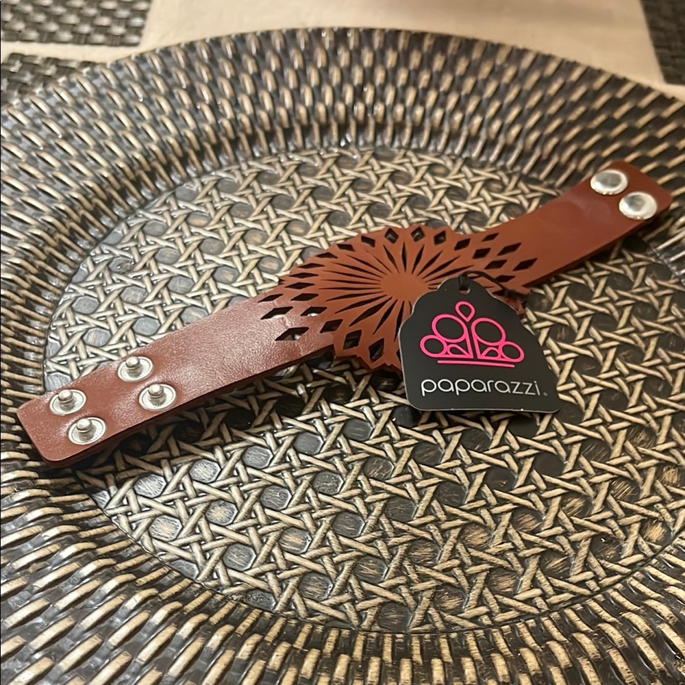 2 for $10 Paparazzi Wildflower Garden Brown Urban Bracelet with Silver Hardware